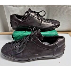 CAR SHOES PRADA made in Italy leather laced up driving shoes woman Sz 10 ( UK 7)